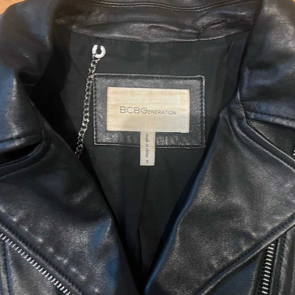 Bcbgeneration Black Leather Jacket Size Small - image 5